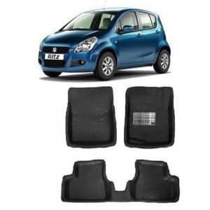 4.5D Car Floor Foot Tray Mats for Ritz  - Black